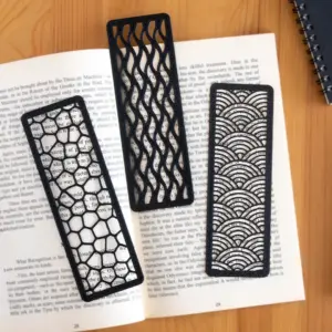 Minimalistic Black Line-work Bookmarks (Pack of 3)