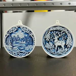 Winter Deer & Scenery Ornaments - Pack of 2